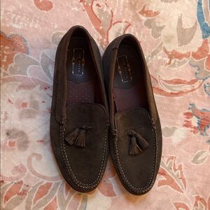Ted Baker London Dark Brown Suede Tassel Loafers